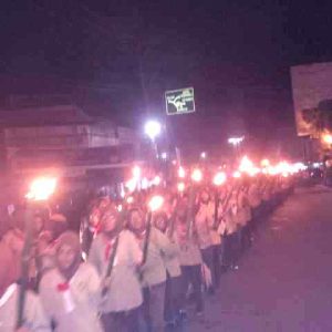 Suasana Taptu yang diramaikan oleh anggota Pramuka. (Lg/Iqoni RS)